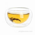 Niestandardowy szklany kubek do herbaty o podwójnych ściankach